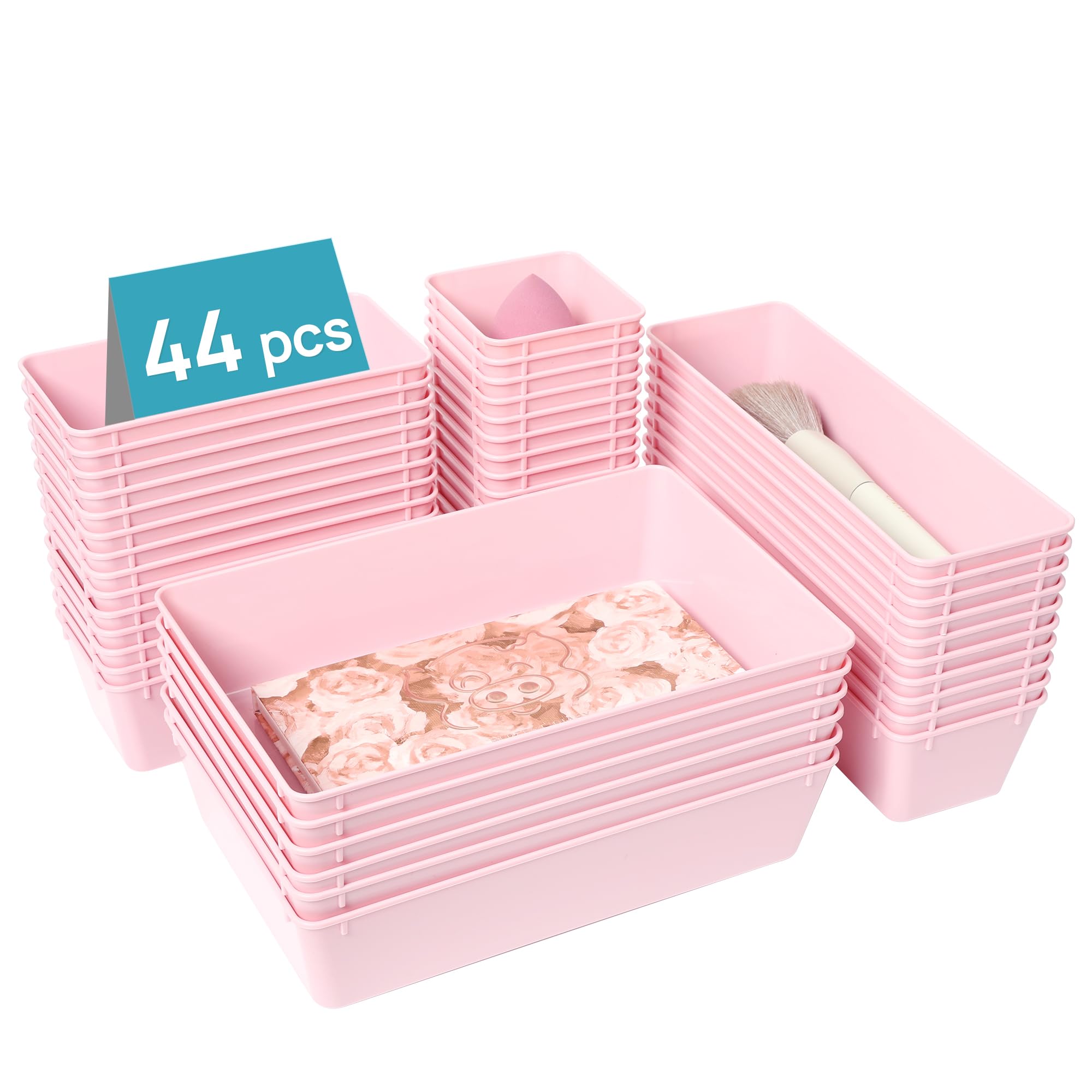 Amazon.com: Vtopmart 44 PCS Plastic Drawer Organizers Set, 4-Size